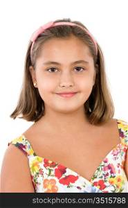 Portrait of an adorable girl a over white background