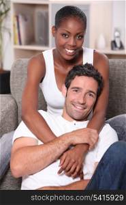 Portrait of an interracial couple