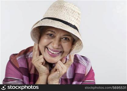 Portrait of an old woman smiling