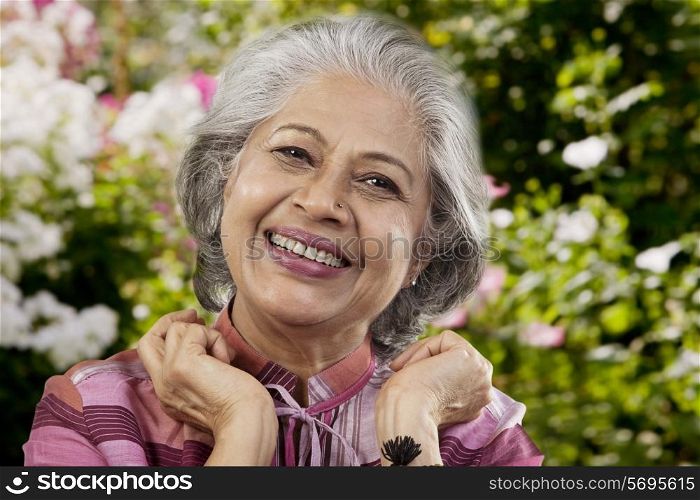 Portrait of an old woman smiling