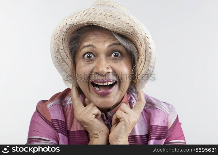 Portrait of an old woman smiling