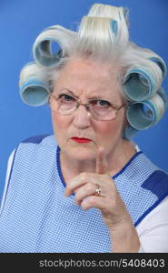 Portrait of angry grandma