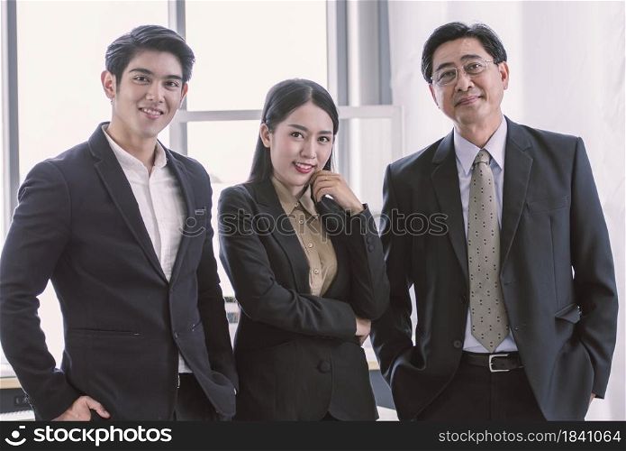 Portrait of asian business people in formal suit are smiling