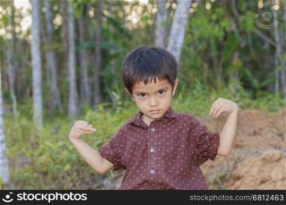 Portrait of Asian little boy outdoor
