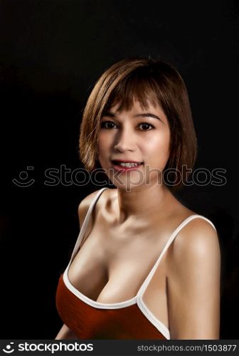 portrait of asian woman with beauty face. portrait of asian woman