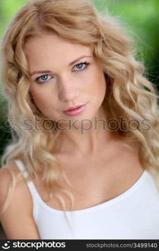 Portrait of attractive blond woman