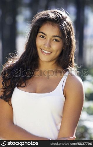 Portrait Of Attractive Teenage Girl In Countryside