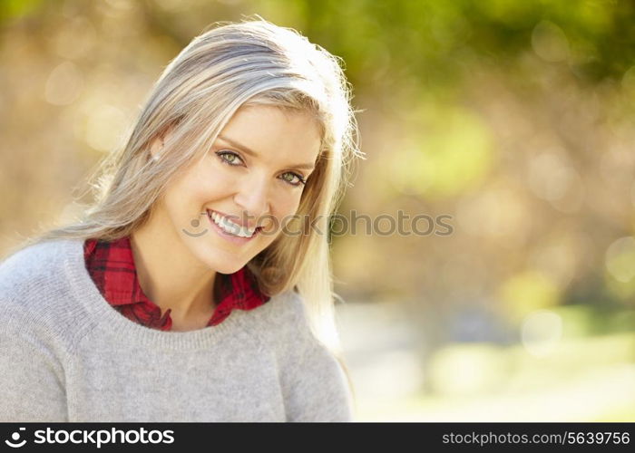 Portrait Of Attractive Woman In Countryside