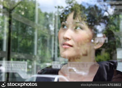 Portrait of beautiful asian young woman