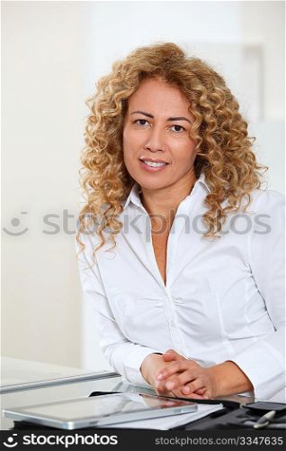 Portrait of beautiful blond businesswoman