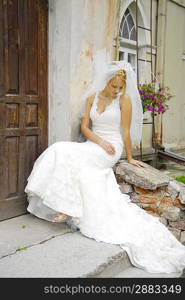 portrait of beautiful bride with veil