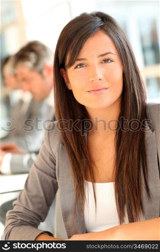 Portrait of beautiful businesswoman at work