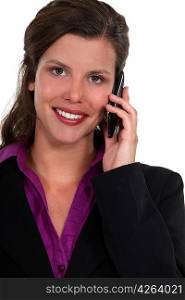 portrait of beautiful businesswoman on the phone