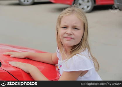 Portrait of beautiful girl with blue eyes