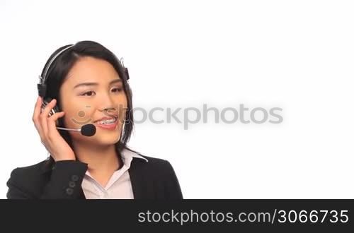 Portrait of beautiful smiling Call Center Agent
