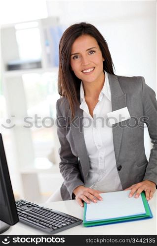 Portrait of beautiful smiling hostess