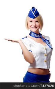 Portrait of beautiful stewardess