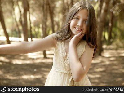 Portrait of beautiful teen girl outdoors in summertime