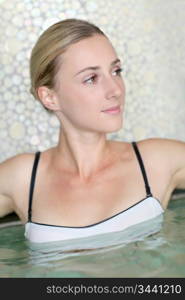 Portrait of beautiful woman in spa treatment