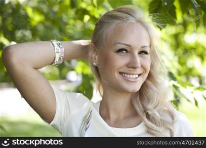 Portrait of beautiful woman outdoor
