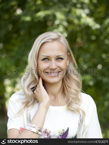 Portrait of beautiful woman outdoor