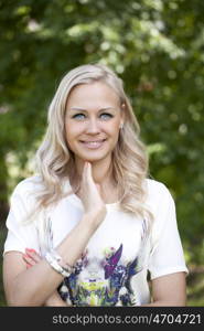 Portrait of beautiful woman outdoor