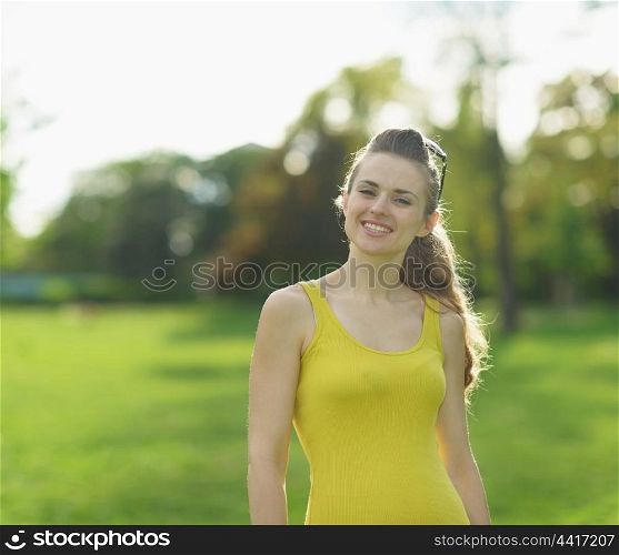 Portrait of beautiful woman outdoors