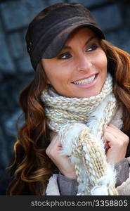 Portrait of beautiful woman with baseball cap