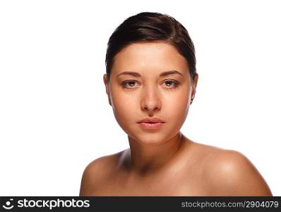 Portrait of beautiful woman with perfect skin