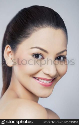 Portrait of beautiful young woman smiling