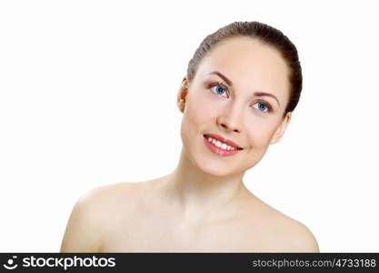 Portrait of beautiful young woman with natural look