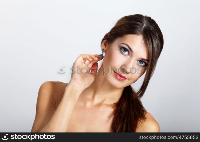 Portrait of beautiful young woman with natural look