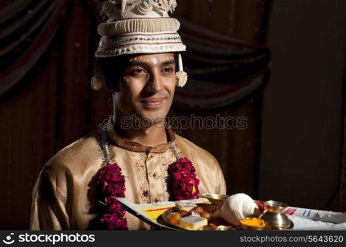 Portrait of Bengali groom