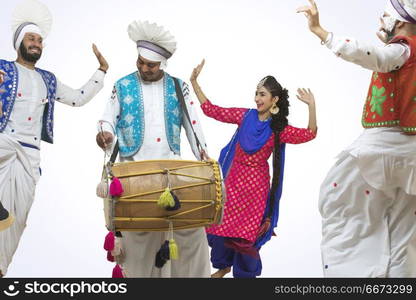 Portrait Of Bhangra Dancers