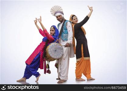 Portrait Of Bhangra Dancers