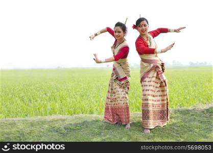 Portrait of Bihu women dancers