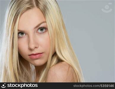 Portrait of blond hair teenage girl