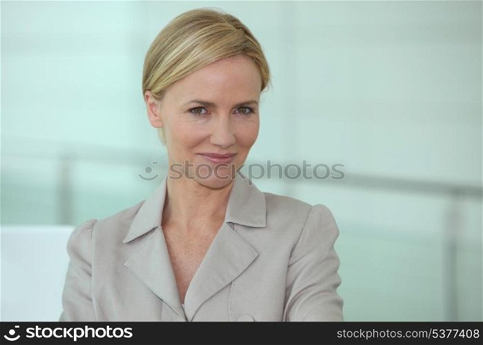 Portrait of blonde executive