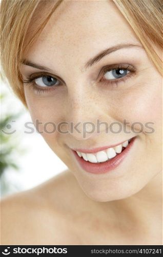 Portrait Of Blonde Smiling Woman