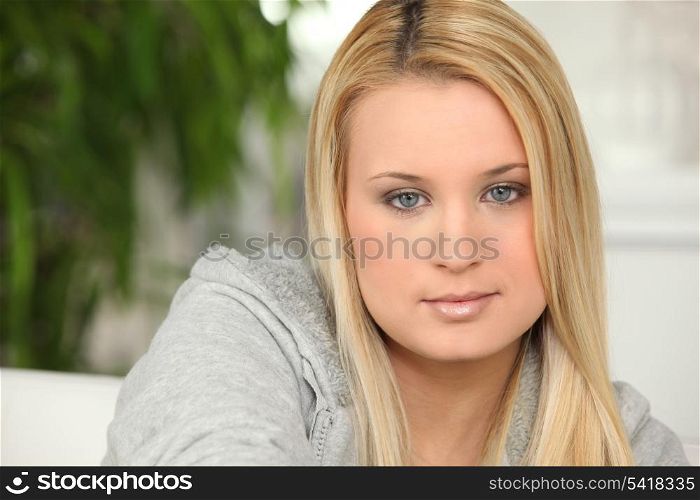 Portrait of blonde teen