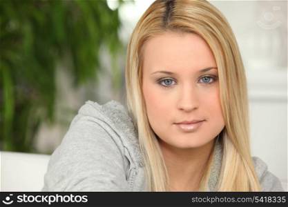 Portrait of blonde teen