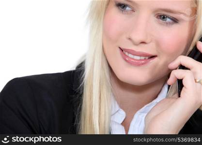 Portrait of blonde woman