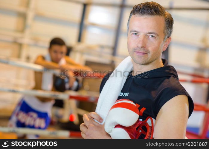 Portrait of boxing coach