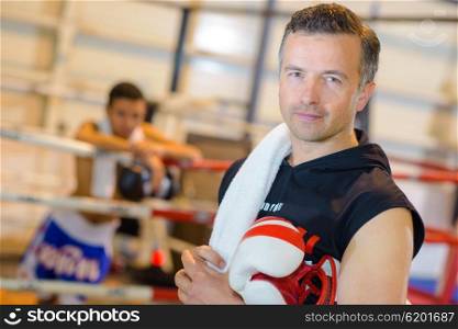 Portrait of boxing coach