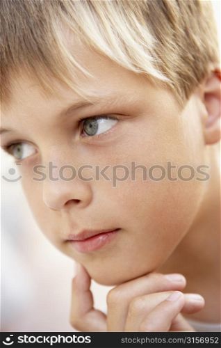 Portrait Of Boy Looking Pensive