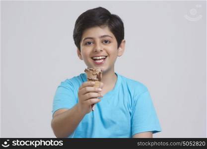 Portrait of boy with ice cream