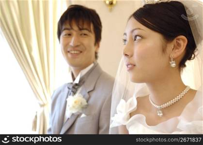 Portrait of bridal couple
