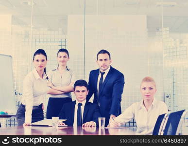 portrait of business people team group at modern bright office