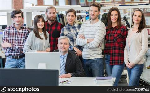 Portrait of Business team in office , casual clothes. Business team in office