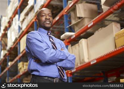 Portrait Of Businessman In Warehouse